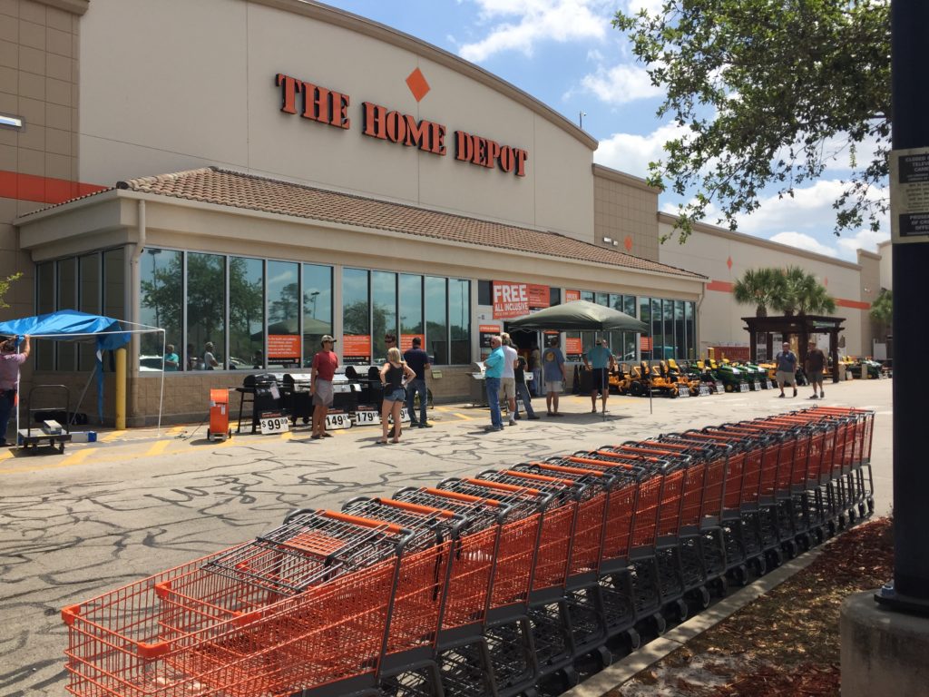 Get in line to enter Home Depot